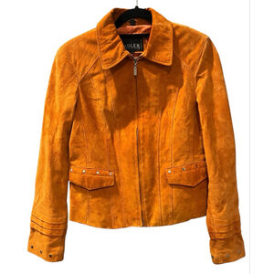 Vintage Adler Collection Leather Suede Burnt Orange Jacket Size Large Women's